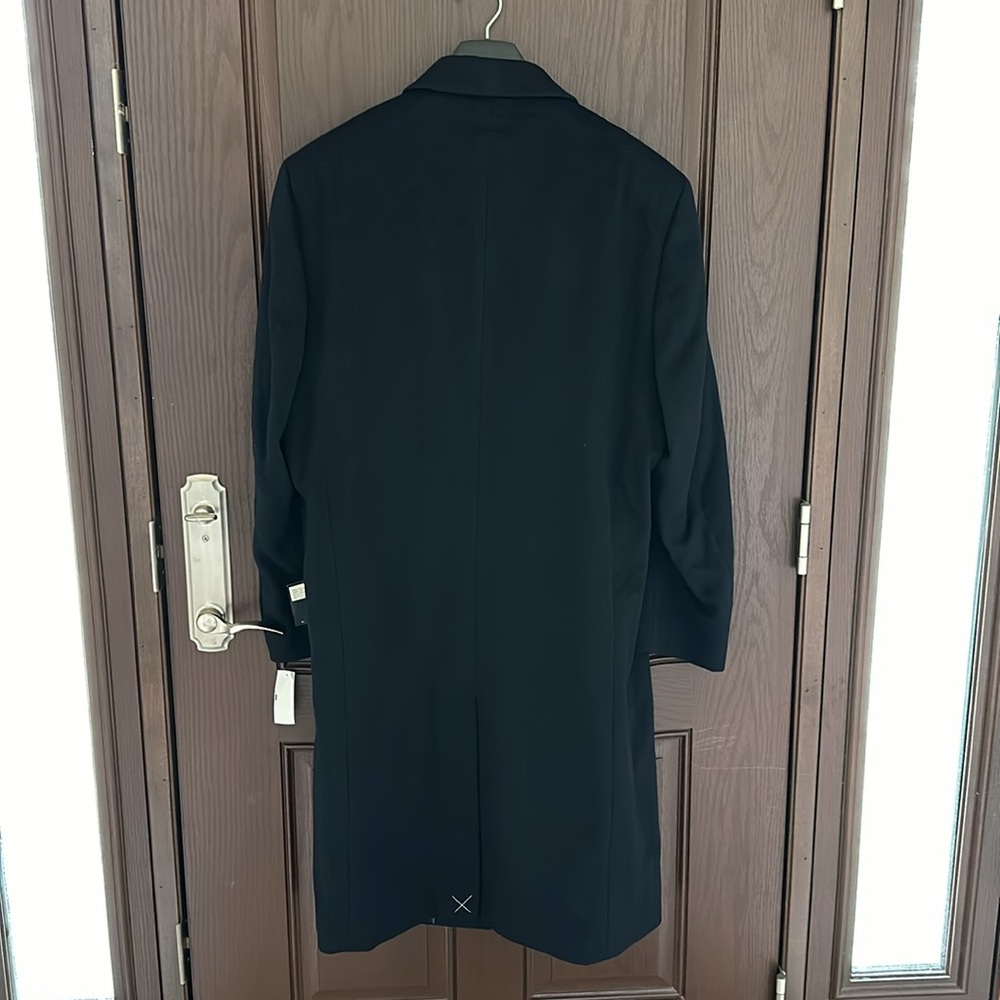 Nautica Cashmere Blend Overcoat 46R Black Wool Coat Classic Long Jacket NWT - Picture 5 of 5